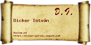 Dicker István névjegykártya